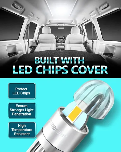 Miniatura 4 de Bombilla LED Combriller 194 6000K Blanco, Sin Errores Bombilla LED 194 168 T10 2825 w5w Luces LED Interiores de Automóvil para Luz de Placa