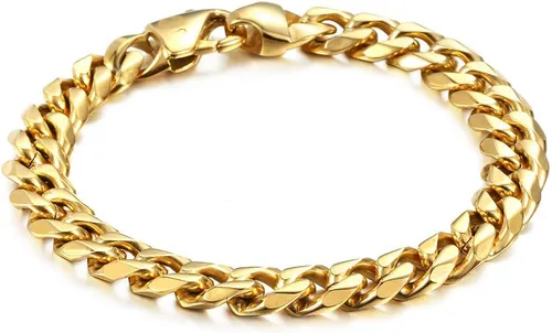 Miniatura 5 de Trendsmax Pulsera de cadena de eslabones cubanos de acero inoxidable 316L de 0.433in0.591in, para hombre, regalos para hombres y niños, 8, 9, 10