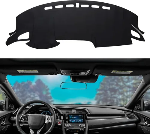 Funda de cuero para salpicadero, protección solar, antivértigo, compatible con Honda Civic 2016-2021