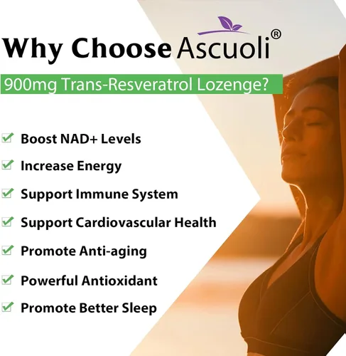 Miniatura 4 de Trans-Resveratrol Sublingual Pureza 99%, Fórmula Avanzada 3 en 1 Suplemento de Resveratrol para Boost NAD +, Apoyo Inmune y Energético, 120