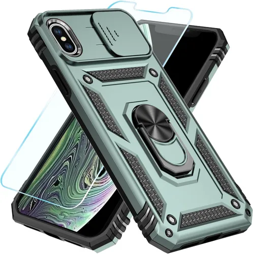 Miniatura 51 de SunStory Funda compatible con iPhone 11 Pro Max con protector de pantalla HD, cubierta de cámara deslizante y soporte de anillo giratorio