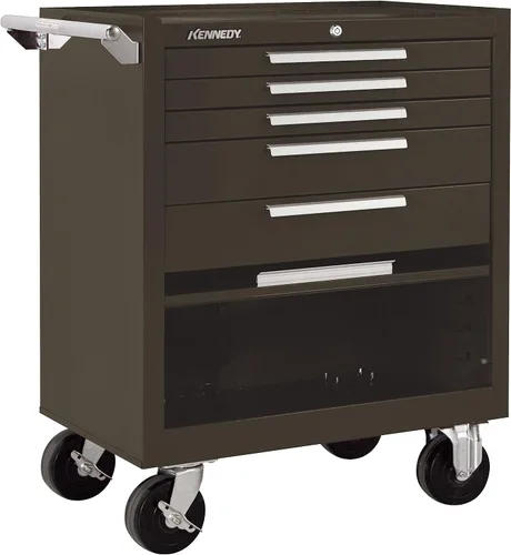 Miniatura 9 de Kennedy Manufacturing 297Xb 29" gabinete de herramientas del balanceo de 7 cajones con las ruedas del pecho, arruga marrón