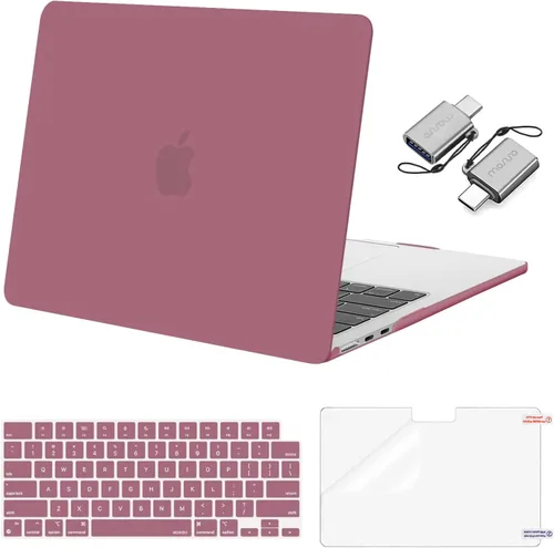 Miniatura 40 de Mosiso Funda para MacBook Air de 13 y 13.6 pulgadas, 2024, 2023 y 2022, M3 A3113, M2 A2681, Touch ID, carcasa rígida, cubierta de teclado, protector