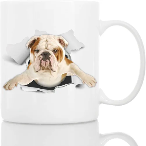 Lindest British Bulldog - Taza de café divertida de cerámica, regalo perfecto para amantes de los perros, bonita taza de café novedosa, gran