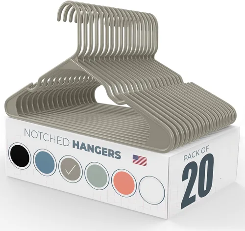 Miniatura 33 de Perchas de plástico gris para ropa Paquete de 200 unidades disponibles para 15, 30, 45, 60, 100, 150, 200 unidades, perchas de plástico
