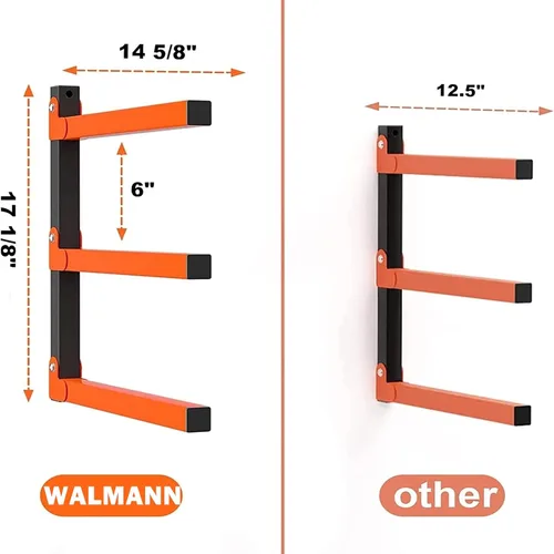 Miniatura 4 de WALMANN Estante de almacenamiento de madera para garaje, estante de madera resistente para montaje en pared, estante de almacenamiento de madera