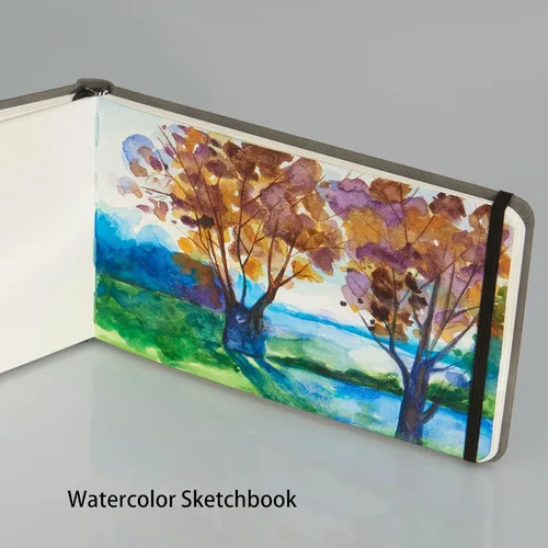 Miniatura 3 de SEMLEART Cuaderno de bocetos de acuarela para pintura, papel de acuarela de 140 libras/300 GSM, 24 hojas, 5 x 8 pulgadas, cuaderno de viaje
