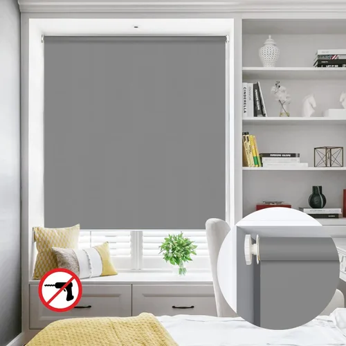 Miniatura 11 de Persianas enrollables opacas de montaje interior sin taladro, persianas de ventana de alta calidad, protección UV, fácil de instalar, para oficina