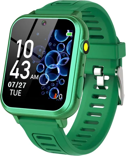 Miniatura 15 de Phyulls Reloj inteligente para niños, reloj inteligente con 39 juegos, cámara, grabadora de video, calculadora de alarma musical, calendario, Negro