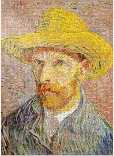 MyPuzzle 1887 - Autorretrato con sombrero de paja por Vincent Van Gogh - Rompecabezas prémium de 1000 piezas para adultos