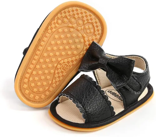 COSANKIM Sandalias para bebé niña con suela de goma para verano para exteriores primer andador cuna zapatos de vestir para bebé