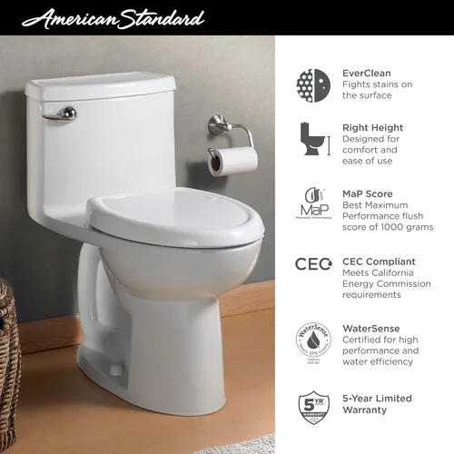 Miniatura 2 de American Standard 2403128.020 Inodoro compacto Cadet de 3 piezas con asiento de cierre lento, parte delantera alargada, descarga a la izquierda