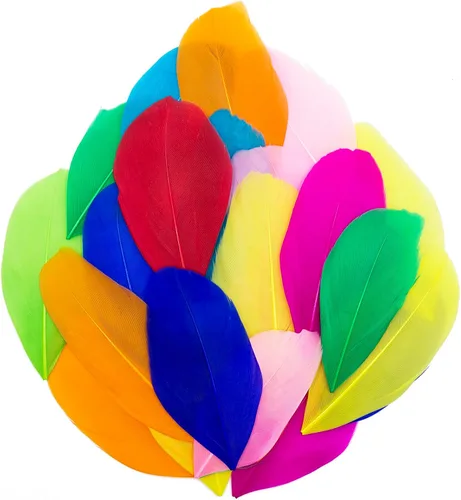 Miniatura 21 de 50 plumas de ganso naturales, plumas artesanales de 2 a 3 pulgadas para centros de mesa, plumas coloridas a granel para fiestas de Gatsby, vestidos