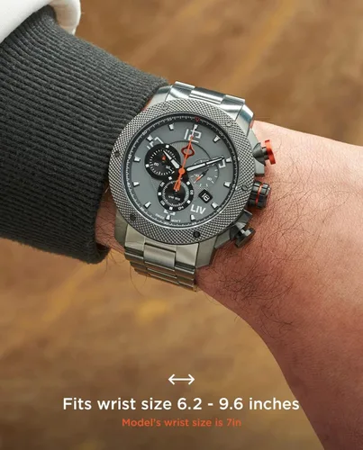 Miniatura 2 de LIV GX1 - Reloj clásico resistente con cronógrafo suizo de 177 pulgadas 316L SS 3D multicapa con fecha rápida resistente a los arañazos resistente