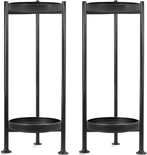 Miniatura 8 de Lilybud- lily Soporte para plantas para interiores y exteriores, soporte de hierro de 2 niveles, soporte de pedestal de 30 pulgadas de alto