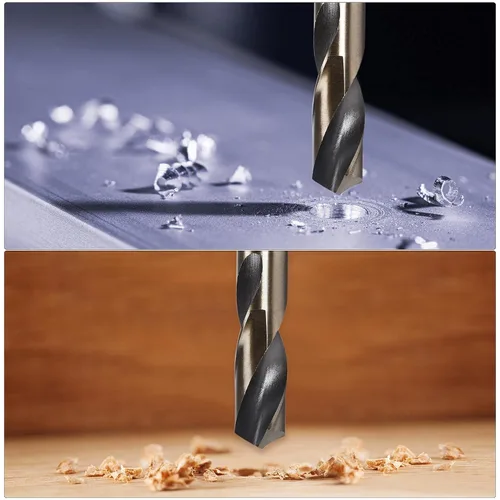 Miniatura 4 de uxcell 5 brocas de vástago recto de 0.098 in de titanio dorado y nitruro negro recubierto de acero de alta velocidad (HSS) 4341 con vástago de 0.098