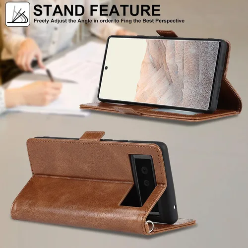 Miniatura 7 de Havaya Funda tipo cartera para Google Pixel 6 Pro con tarjetero para Pixel 6 Pro 5G, funda abatible con ranuras para tarjetas de crédito, piel