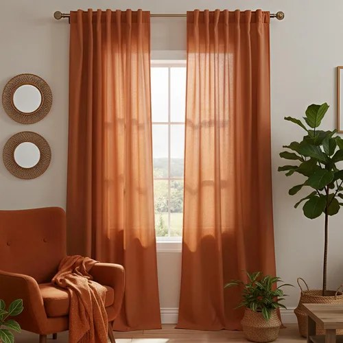 Miniatura 100 de Cortinas de lino azul claro de 90 pulgadas de largo para sala de estar, dormitorio de niñas, guardería, decoración acogedora de verano, bolsillo