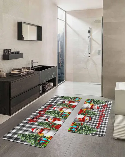 Miniatura 2 de Tapete de baño de Navidad con muñeco de nieve para bañera, antideslizante, de secado rápido y absorbente, con tierra de diatomeas, para fregadero
