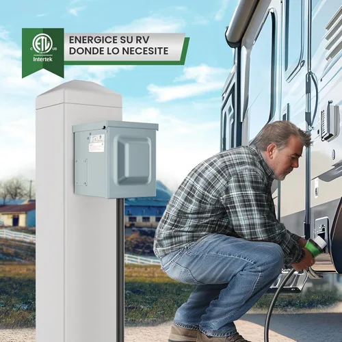 Miniatura 2 de RVGUARD Caja de toma de corriente de 50 amperios 125/250 voltios RV/EV, cerrada con cerradura resistente a la intemperie, panel de receptáculo