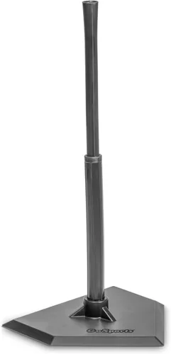 GoSports Soportes de bateo de béisbol y sóftbol - Elige Jr. o estándar - Soporte de bateo de goma ajustable Negro estándar