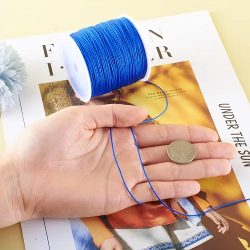Miniatura 5 de Cheris - Cuerda de nailon para abalorios de nailon de 0.031 in, color azul, hilo de macramé, para hacer joyas, suministros de envoltura Kumihimo