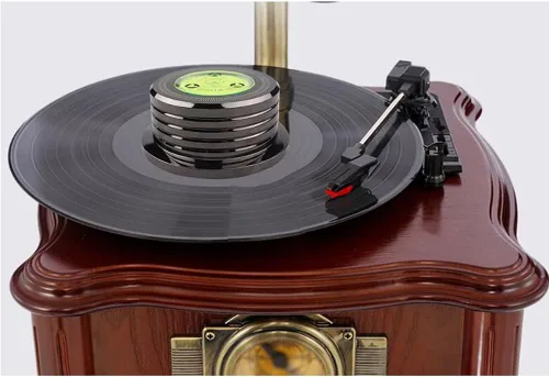 Miniatura 6 de Estabilizador de peso de récord, aluminio 60Hz LP peso 9.5oz Estabilizador de disco Nivel 45RPM Estroboscópico Disco de grabación 3 en 1, abrazadera