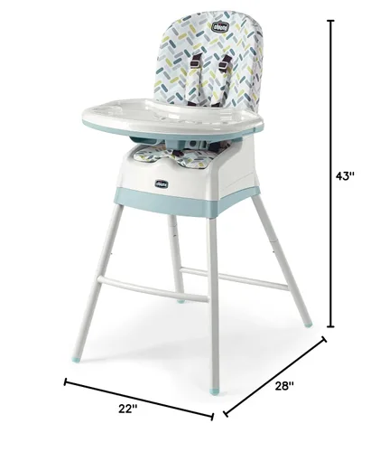 Miniatura 8 de Chicco Stack 1-2-3 Silla alta convertible multiusos para bebés y niños pequeños, arnés de 5 puntos y 3 posiciones reclinable, fácil de limpiar