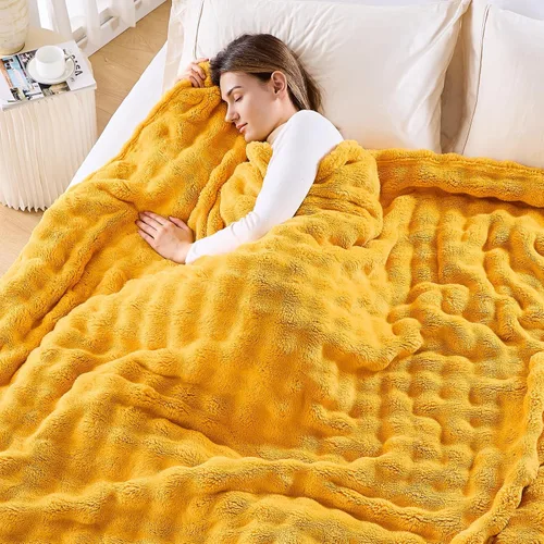 Miniatura 53 de NEWCOSPLAY Manta para Sofá Aqua Súper Suave de Franela Polar 3D Burbuja Ligera Manta de Cama para Uso en Todas las Estaciones (Aqua, Throw(50"x60"))