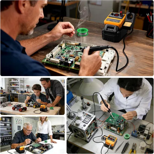Miniatura 7 de Kit de soldador inalámbrico para batería Dewalt de 20v 60v, soldador digital LED de 75W con pistola de soldar con 5 puntas, alambre de soldadura