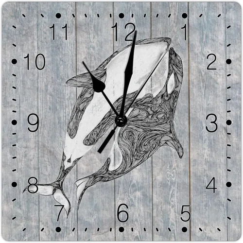 Reloj vintage de ballena de vida marina para pared, reloj de madera costera, estilo vintage, granja, tortugas marinas, relojes decorativos de