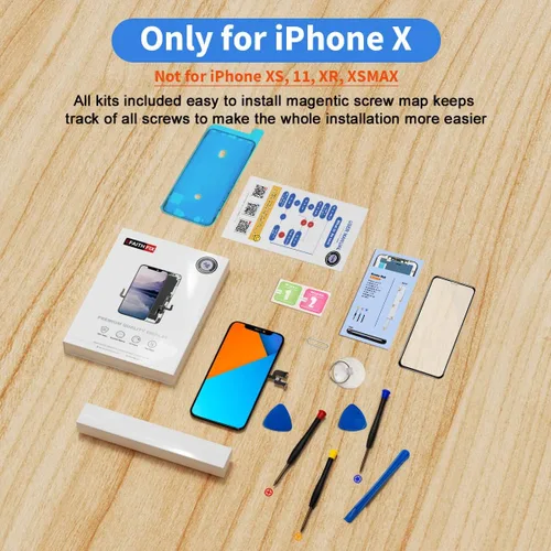 Miniatura 8 de EFAITHFIX para iPhone X Reemplazo de pantalla LCD de 5.8 pulgadas, montaje de marco LCD, pantalla táctil 3D digitalizador con kit de herramientas