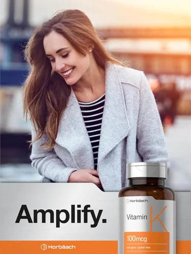Miniatura 7 de Horbäach Suplemento de vitamina K 100mcg 120 tabletas Suplemento vegetariano, sin OMG y sin gluten