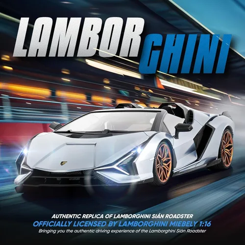 Miniatura 2 de MIEBELY Lamborghini Auto a Control Remoto, 1:16 Escala Lambo Auto Juguete 7.4V 500mAh con Licencia Oficial 12Km/h Coches Rc con Luz Led 2.4Ghz Azul