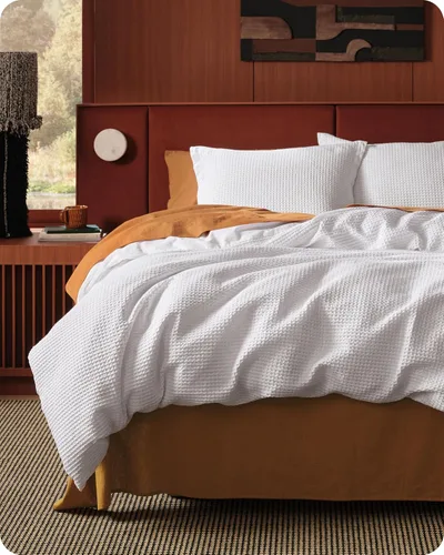 Miniatura 23 de Bedsure - Funda de edredón de algodón tamaño King - 100% algodón de tejido gofre color verde bosque, juego de ropa de cama GentleSoft™ transpirable
