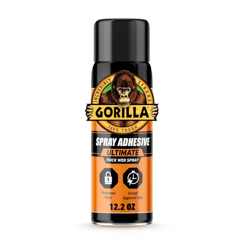 Miniatura 9 de Gorilla Adhesivo en aerosol resistente, pegamento transparente, 14 onzas (paquete de 1), multiusos con boquilla cómoda para interiores o exteriores