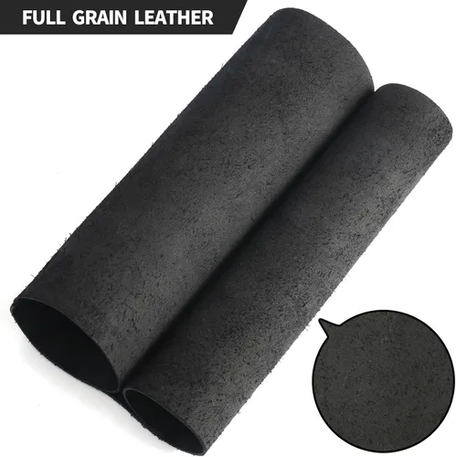 Miniatura 2 de RingSun Hojas de cuero genuino para manualidades (0.079 pulgadas), cuero de grano completo para costura de herramientas (6 x 12 pulgadas, negro)