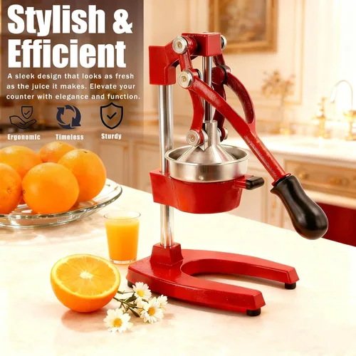 Miniatura 7 de Exprimidor manual de cítricos de hierro fundido, exprimidor de limón naranja resistente, prensa comercial de cítricos extragrande, fácil de limpiar