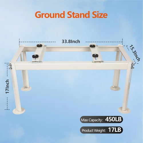 Miniatura 4 de WeCooper Mini Split Base de piso para 9000-24000 BTU, Soporte de condensador resistente, Soporte de AC Mini Split para sistema de bomba de calor