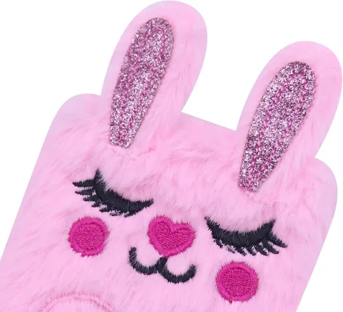 Miniatura 4 de Caviotess Cute Bunny Plush Mini Pocket Notebook for Kids Girls, Cartoon Fuzzy Writing Drawing Pad Personal Journal Diary Notepad with Lined Paper