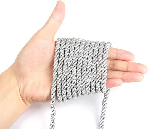 Miniatura 2 de BEL AVENIR Cuerda trenzada de 0.236 in y 16 yardas, cuerda decorativa de nailon hecha a mano para costura, manualidades, tapicería, decoración