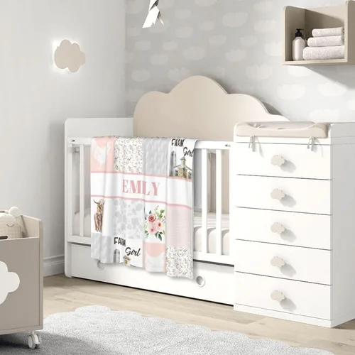 Miniatura 4 de Manta de bebé personalizada para niñas, manta de bebé personalizada con nombre, manta suave con nombre personalizado, manta de guardería rosa Tema