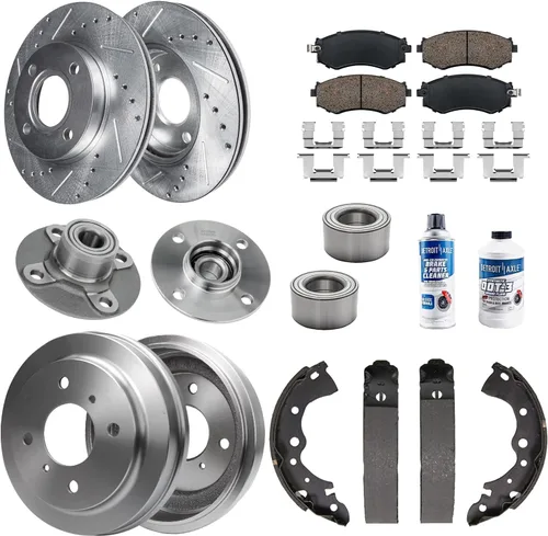 Miniatura 14 de Detroit Axle - Rotores de freno para Toyota Avalon 2020-2021 Camry 2020-2024, repuesto de rotores de freno de disco perforados y ranurados: rotor