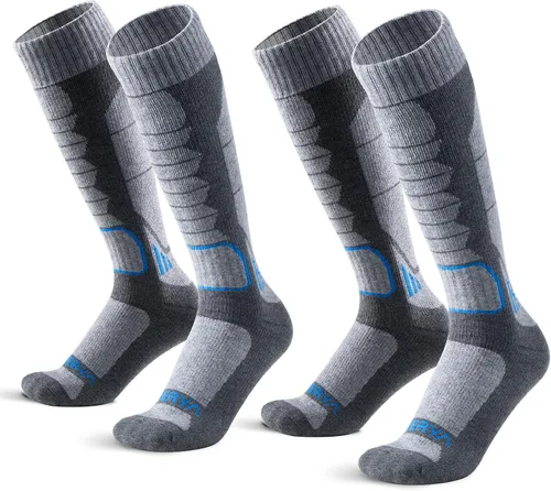 Miniatura 19 de Calcetines de lana de merino para esquí para hombres, mujeres y jóvenes - Calcetines térmicos de snowboard con amortiguación completa por encima