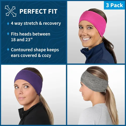 Miniatura 52 de TrailHeads - Diadema para mujer, diseño de cola de caballo, con banda para la oreja que absorbe la humedad, ideal para correr