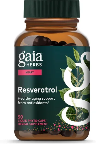 Gaia Herbs Resveratrol - Suplemento antioxidante Beauty & Radiance - Hecho con Knotweed japonés - Contiene 150 mg de Trans-Resveratrol por porción -