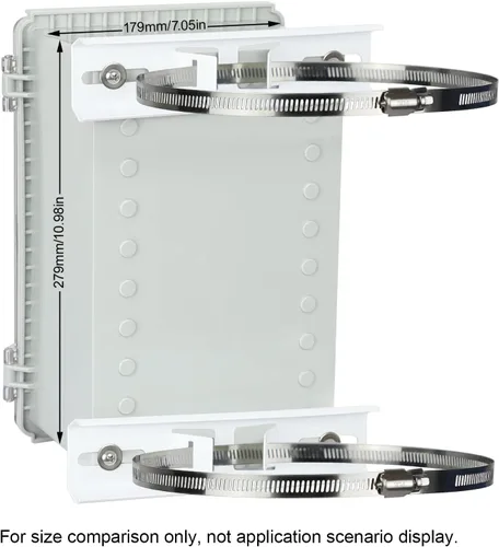 Miniatura 3 de LeMotech Kits de montaje de poste, soportes de acero inoxidable de 7.874 in con abrazadera ajustable de 1.969-7.874 in para caja de conexiones al