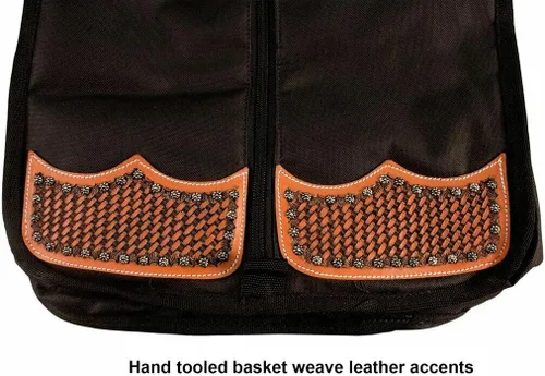 Miniatura 5 de Tahoe Premium Durango Western Halter, bolsa de transporte y almacenamiento - Construcción acolchada impermeable de tres capas con agarre de mano