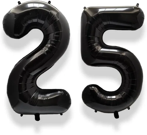 Miniatura 15 de AULE Globos grandes de 40 pulgadas, número 0, negros, grandes, de papel de aluminio, globos de número de helio 0-9, gigantes, jumbo, felices