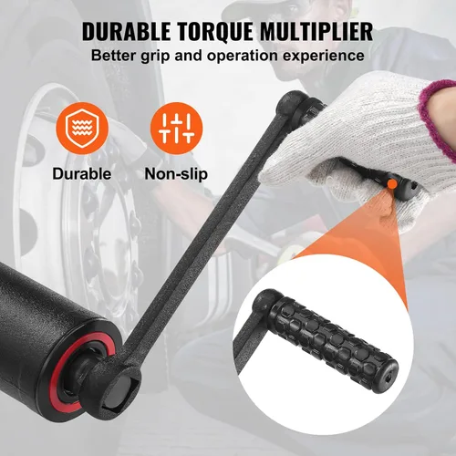 Miniatura 6 de VEVOR Multiplicador de Par, Juego de Llaves Multiplicadoras de Par de Servicio Pesado, Llave para Tuercas de Rueda con Impulsor de 1 Pulgada